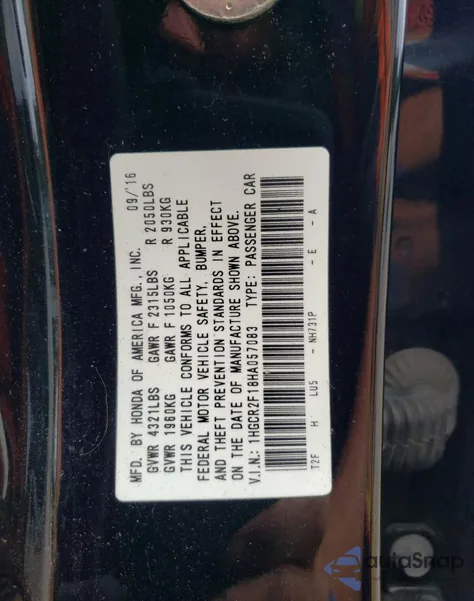 2017 Honda Accord Sport Special Edition из США, поврежденный, VIN 1HGCR2F18HA057083